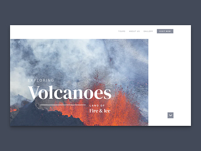 Exploring Volcanoes design travel typography ui ux website