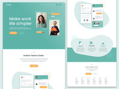 Collab - work chat concept branding chat design graphics typography ui ux web website work