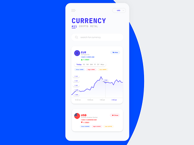 Currency App UI app color colorful currency daily ui design flat minimal ui ux