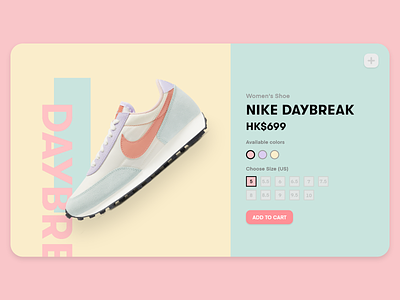 Nike Sneakers Website UI branding color colorful design flat minimal shoes sneaker ui