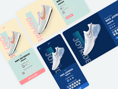 Nike Sneakers App Website UI app color color palette colorful concept daily ui dailyui design flat minimal nike nike shoes