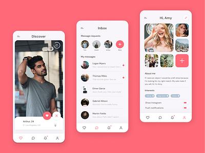 Matchy - Mobile app design agency app beautiful branding dating app datingapp design design agency illustration mobile mobile app mobile app design mobile experience mobile ui typography ui ux uxui