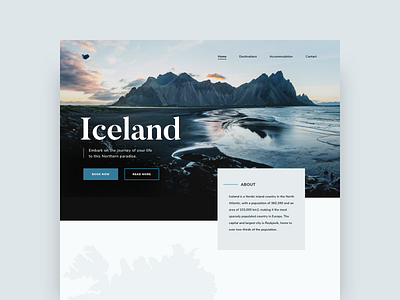 Iceland - Website Design accommodation booking design destination explore iceland journey photography tourism travel uxui web webdesign