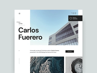 Museum of Contemporary Art - Website Design architecture art branding carlos ferero clean design agency event exhibition landing minimal museum typography ui uxui webdesign