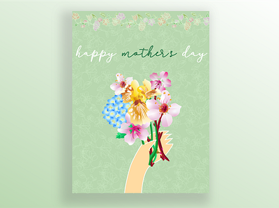 a happy belated mother's day design digital flowers graphic design illustration vector