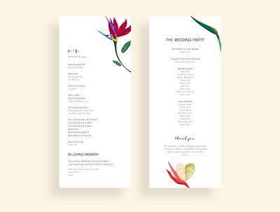 wedding programs design illustration typography vector wedding