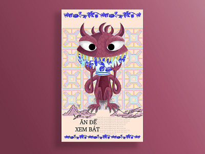 'eat to see the bowl' poster design design graphic design illustration monster vector