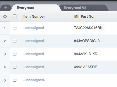 Tabular + Tabs tables tabs