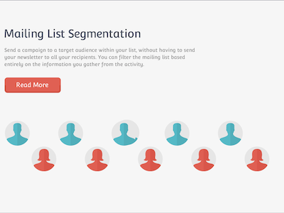 Mailing list segmentation feature app email moosend saas statistics ui web app website