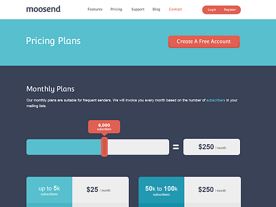 Moosend Pricing Page app email menu moosend pricing saas statistics ui web app website