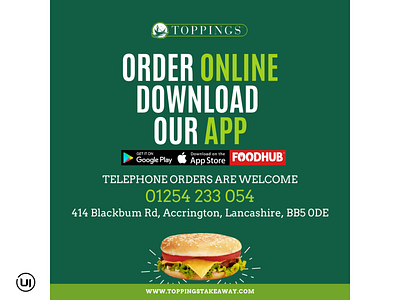 Order Online delivery app delivery service fast food food and drink online order social media design