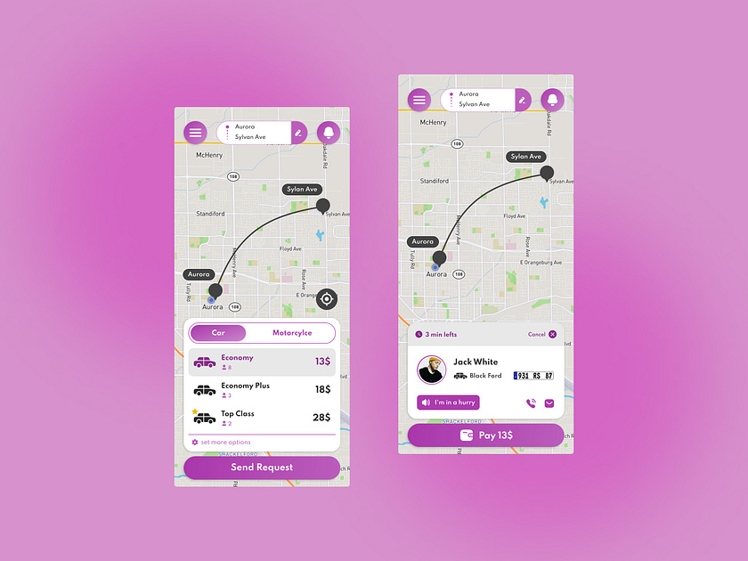 Taxiline (online taxi booking app) by Sasan Sorousheh on Dribbble