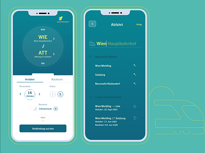 [ Daily UI - 002 ] 🚈 Westbahn Redesign concept 🚂 app booking green mobile ui reservations train travel travel app ui ux westbahn