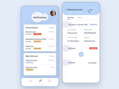 Baby health record - App concept