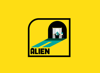 A for Alien alphabet design icon typography vector
