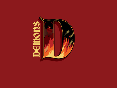 D for Demons alphabet design illustration typography vector