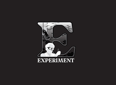 E for Experiment alphabet design illustration typography vector