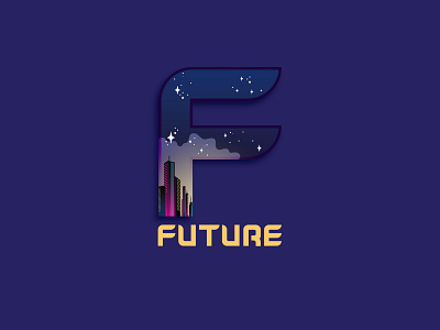 F for Future alphabet design icon illustration typography vector