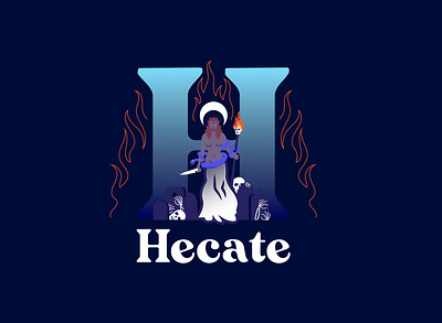 H for Hecate alphabet design icon illustration typography vector