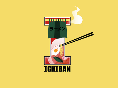 I for Ichiban alphabet design icon illustration typography vector