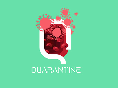 Q for Quarantine alphabet design icon illustration typography vector