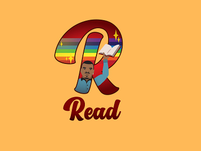 R for Reading alphabet design icon illustration typography vector