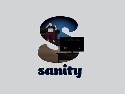 S for Sanity alphabet design icon illustration typography vector