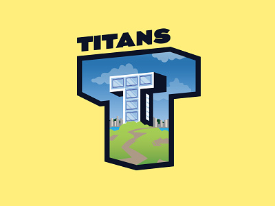 T for Titans alphabet design icon illustration typography vector