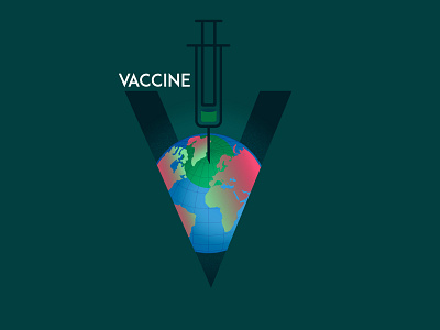 V For Vaccine alphabet design illustration vector