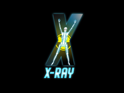 X For Xray alphabet design illustration typography vector
