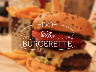 The Burgerette blog bow bow tie burger burgerette logo rustic slab serif tie