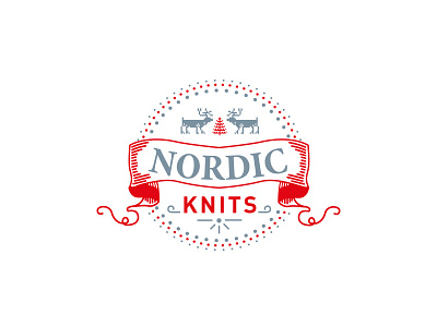 Nordic Knits - Team Badge badge christmas illustration knit lines logo nordic knits team wacky woolies