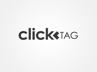 ClickTag Re-branding (B&W) advertising agency century gothic chevron clicktag digital logo