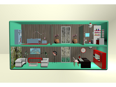 Radio house 3d 3d art 3d artist 3ddesign bathroom bedroom c4d cinema4d design house kitchen livingroom maxonc4d radio radio house