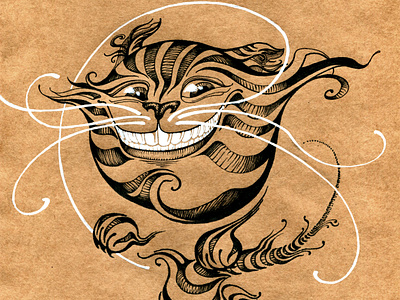 чеширский кот алиса графическая иллюстрация чеширский кот