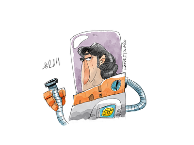 Coffeesketch No2111 astronaut character characterdesign coffee coffeesketch procreate sketch