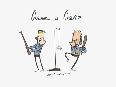 Crane vs Crane sketch character characterdesign coffeesketch frasier procreate sketch