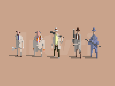 Watch Out, We're Mad! - movie characters, part 2. bud spencer character design mob pixel art pixelart the boss the doctor