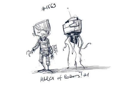 Coffeesketch n1569, March of Robots #1 bot coffeesketch kid march of robots marchofrobots procreate sketch