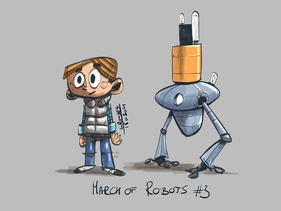 Colour collective sketch, March of Robots #3 bot characterdesign colourcollective marchofrobots marchofrobots2018 procreate