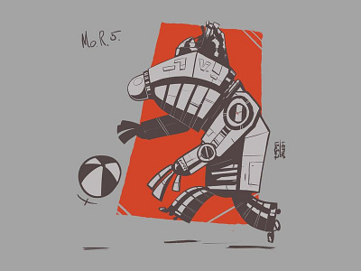 March of Robots #5, from the beach beach bot characterdesign marchofrobots procreate robot sketch