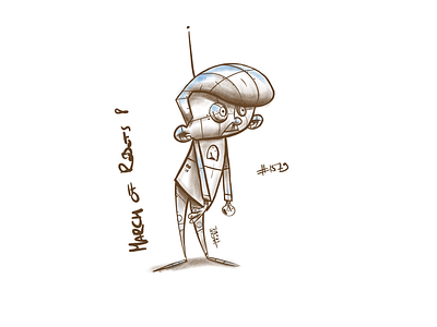 Coffeesketch n1579, March of Robots #8 bot characterdesign coffeesketch kid marchofrobots procreate sketch