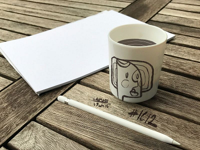 Custom coffee mug design sketch