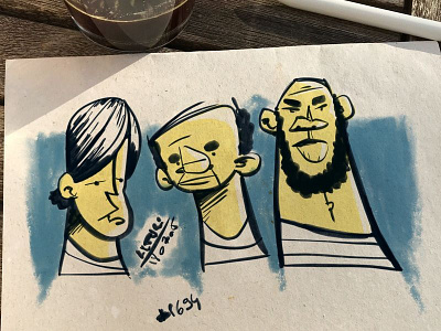 Coffee sketch no1694, random faces