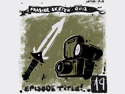 Frasier sketch quiz, #19 Which episode? crossbow design frasier linocut procreate quiz seattle sketch trivia