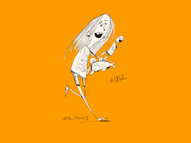 Coffee sketch No.1852 procreate coffeesketch girl dino jurassicworld characterdesign