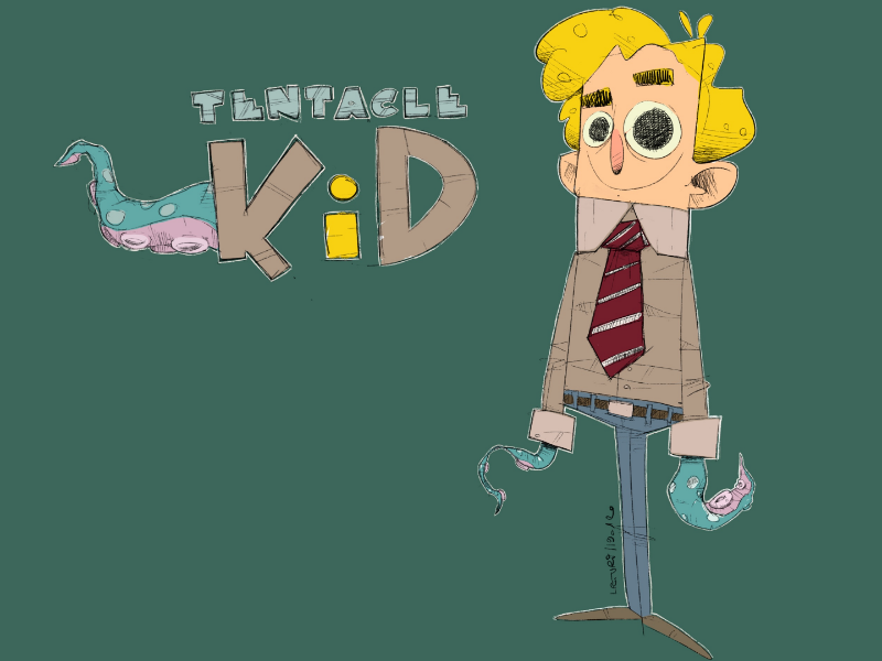 Tentacle kid sketch wip 2. wip characterdesign character tentaclekid procreate