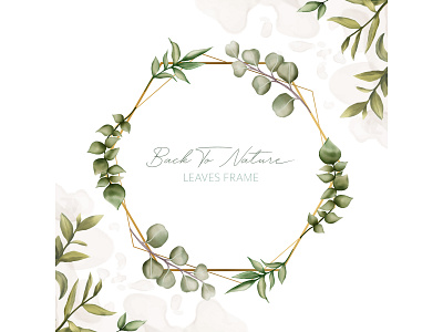 Elegant leaves frame for wedding invitation