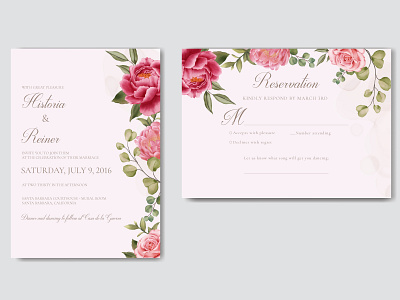 Beautiful floral frame for wedding invitation