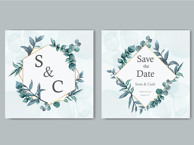 Floral wedding invitation template background beauty bouquet branch bridal card celebrate floral flower frame illustration invitation leaf love mariage savethedate template watercolor wedding wreath